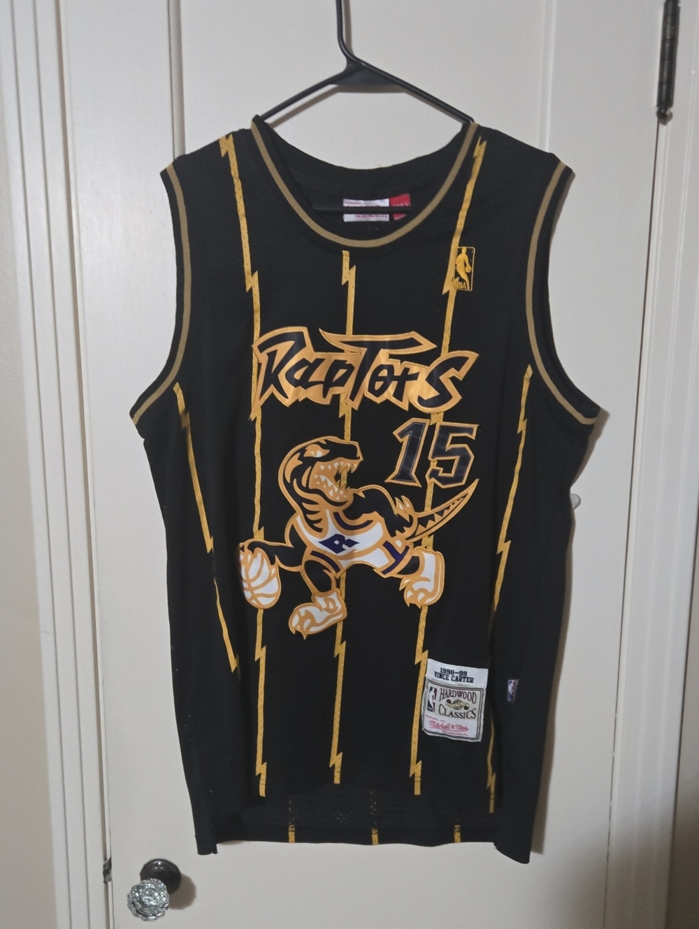 Toronto Raptors #15 Black & Gold Vince Carter Jersey